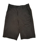 Pinstripe pleated shorts