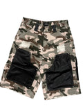 Camo leather shorts