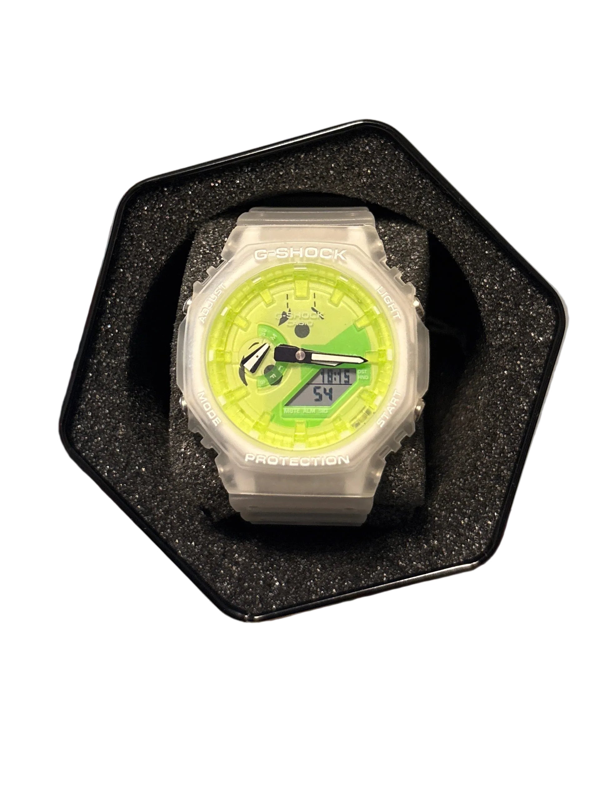 Clear and neon gshock