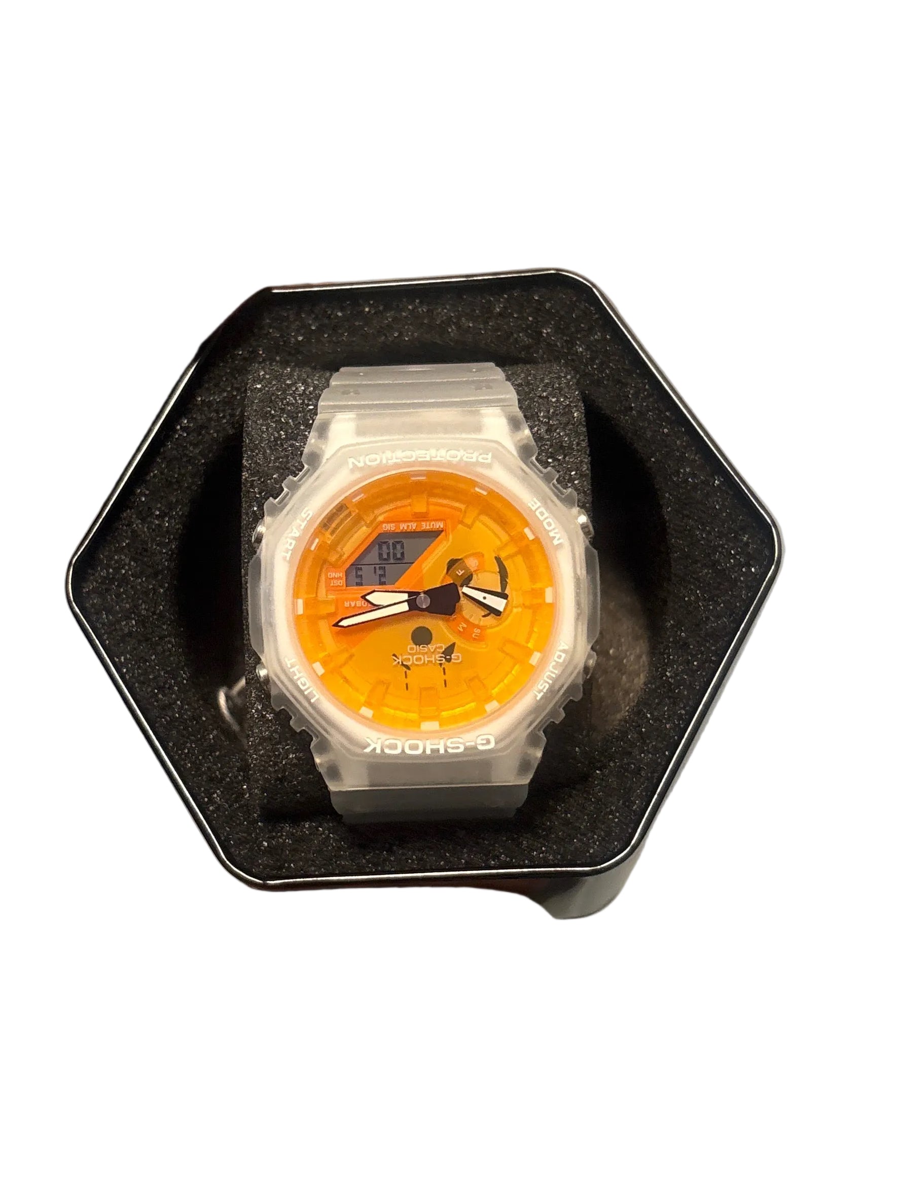 Orang and clear gshock