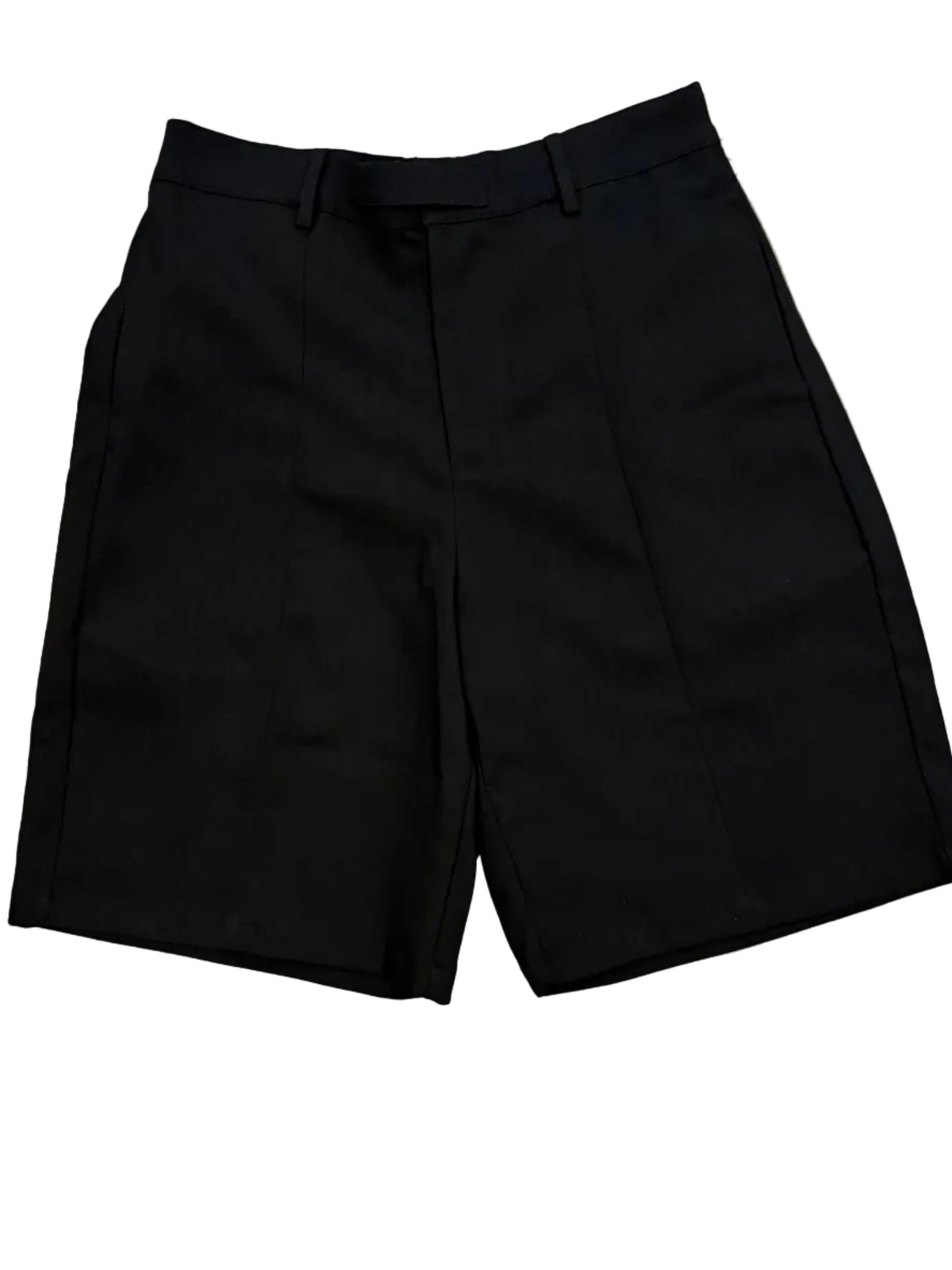 Black pleated shorts