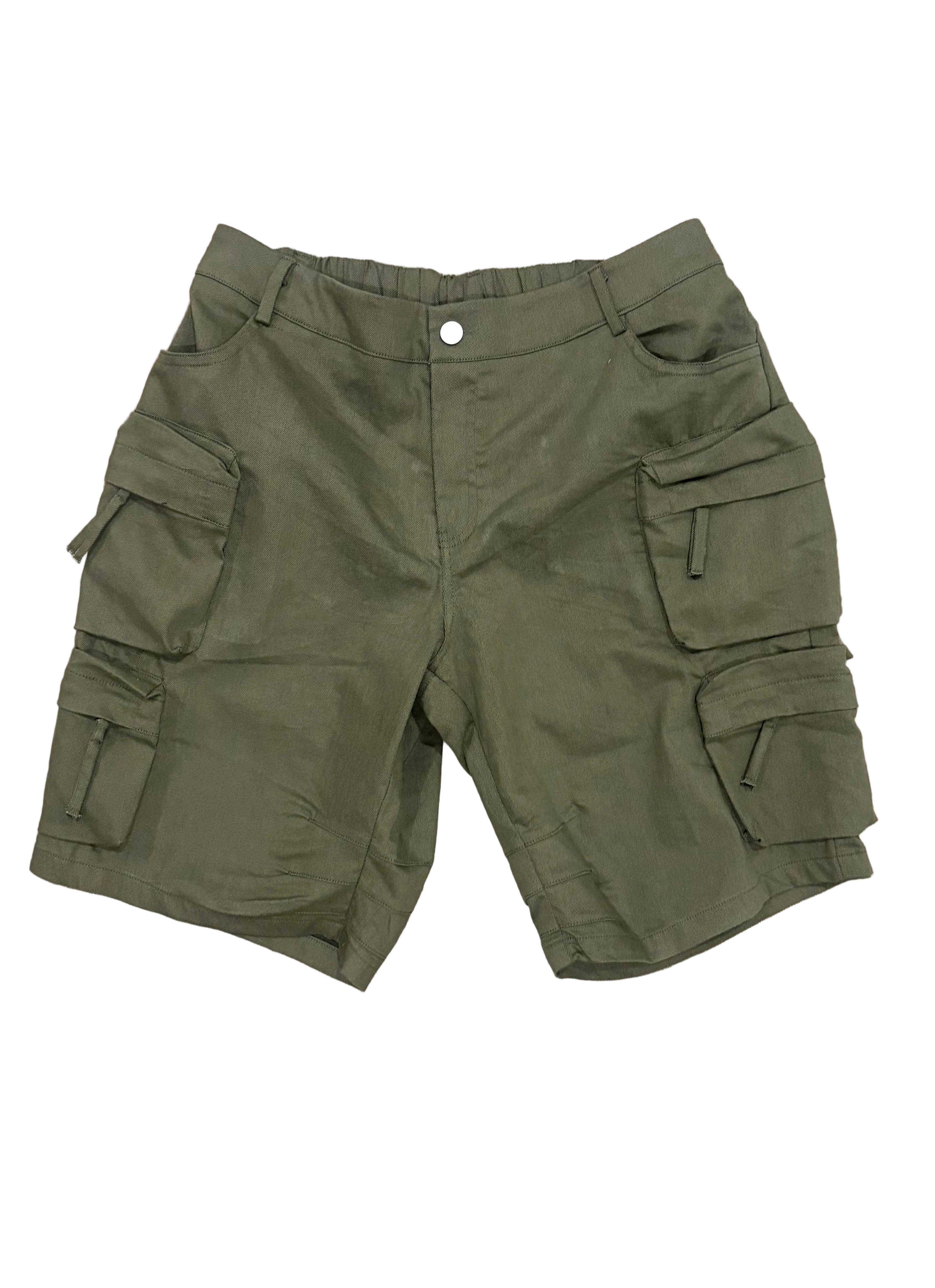 Green cargo shorts